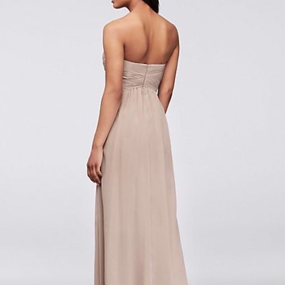 David's Bridal strapless chiffon dress - Picture 2 of 5